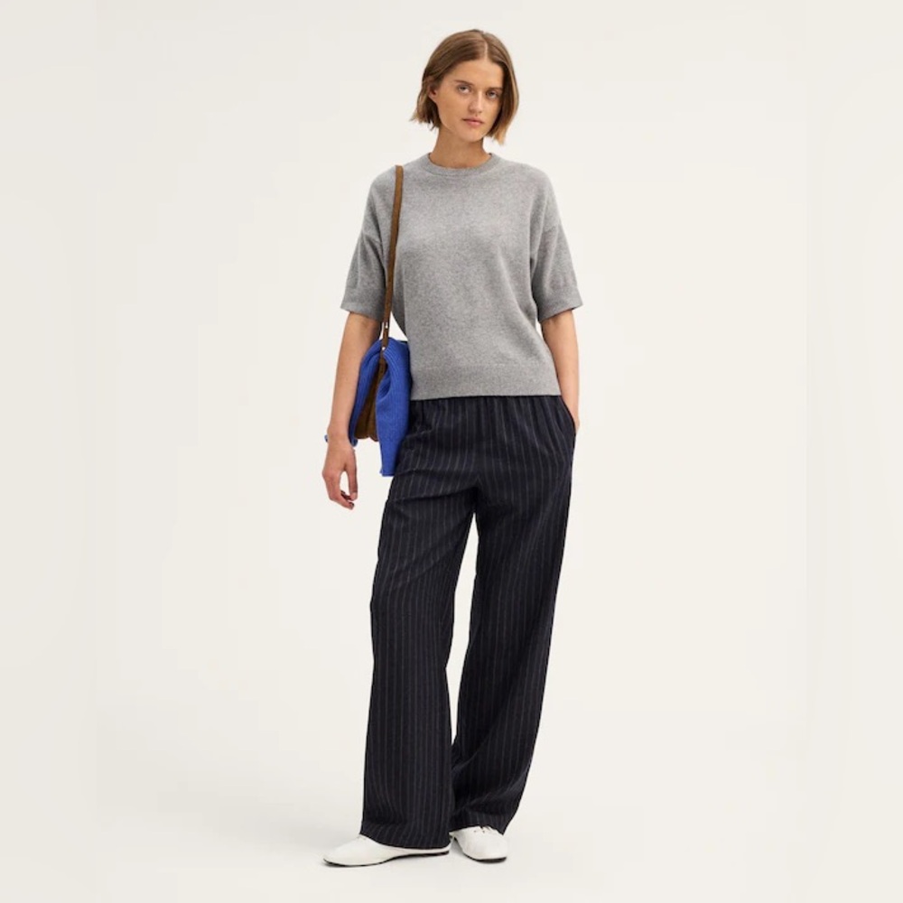NWT Madewell The Devon Pant in Navy Cream Stripe